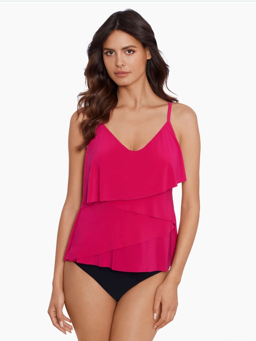 Magicsuit Solids Chloe Tiered Tankini Top NWT